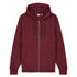Front view flat lay of women’s burgundy organic cotton brushed heavyweight 350GSM zip up sweatshirt – Louvóre athleisure apparel